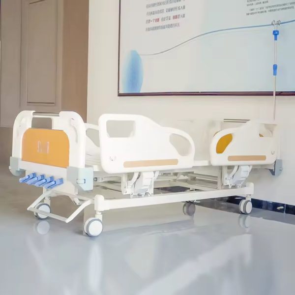 Clinic Nursing Adjustable Bed Five Function Manual Hospital Bed Home Medical Bed for Patients - Image 4