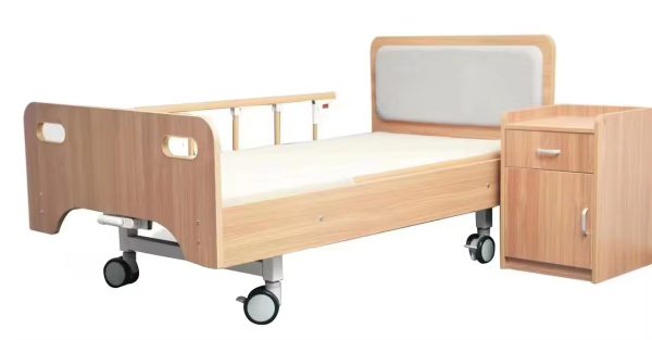 Manual Solid Wood Nursing Bed for Elderly Home Care - Image 3