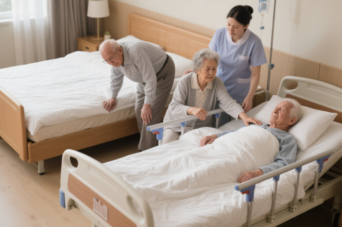 Built-in Commode Holes Homecare Bed