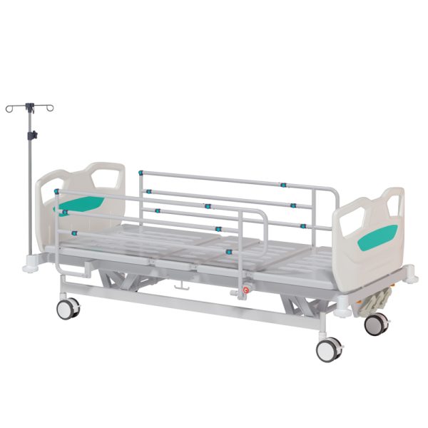 Topmedi Hospital Bed with Folding Steel Guardrails for Hospital Use - Image 5